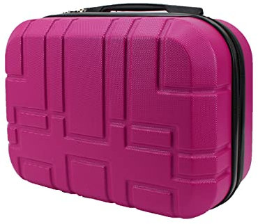 R.Leone Valigia da 1 pezzo Fino a Set 4 Trolley Rigido grande, medio, bagaglio a mano e beauty case 4 ruote in ABS 611 (XS Borsetta Beauty Case, Fucsia)