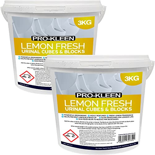 Pro-Kleen Urinal Channel Blocks 3KG - Lemon Fragrance - Non PDCB - Slow Dissolving - 30 Day Control (2 x 3kg)