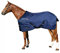 Horses, Professionelle Decke 200 g, Hervorragende Verarbeitung, Nützlich zum Schutz des Pferdes vor Temperaturschwankungen, Regen und Insekten (135 cm, Blau)