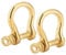 2 Set 10mm Anchor Shackle,Brass D Ring Shackle,U Type Fob Key Ring Hook Golden Connection Buckle for Protecting The Eyes of The Nylon Sling or The Sling from The Wear
