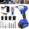 Huini Cordless Power Impact Wrench 2 in 1 Electric Impact Drill Driver with Brushless 420N.m. 1/2 Chuck, Fast Charger, Home Tools Kit Set (2 Batteries)