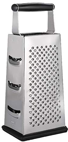 pologmase Square Grater Stainless Steel Kitchen Grater 4 Sided Stainless Steel Grater Multi-Purpose Grater Square Grater Kitchen Tower Grater Vegetable Grater Multi Grater 10 Inch