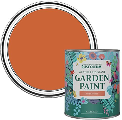 Rust-Oleum Orange Mould-Resistant Garden Paint In Satin Finish - Tiger Tea 750ml