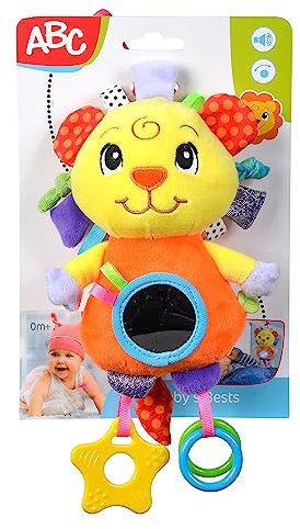 Simba ABC Bunter Spaßlöwe, Plüschlöwe in bunten Farben mit vielen Aktivitäten, 25cm, ab den ersten Lebensmonaten