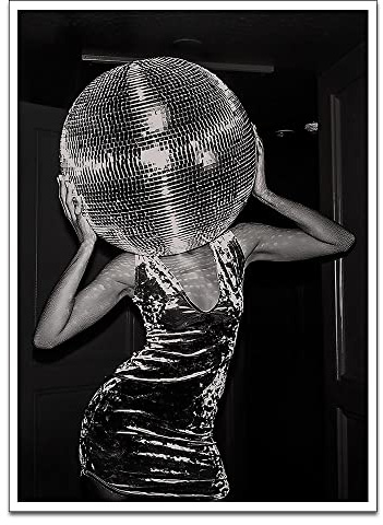 VERENIX Music Aesthetics Poster Drucke Lustige Schwarz und Weiß Leinwand Wandkunst Trendy Retro Musik Party Funky Wanddekoration für Wohnzimmer Bar 30,5 x 40,6 cm ungerahmt