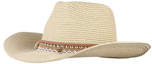 Kopfbedeckung Panama Hut für Frauen Herren Sonne Strand Kappe Western Hüte Buschhut Casual Western Cowboy Hut Sonnenschutz Cowboyhut Handgemachte Webart Jazz Modischer Caps Bohemian