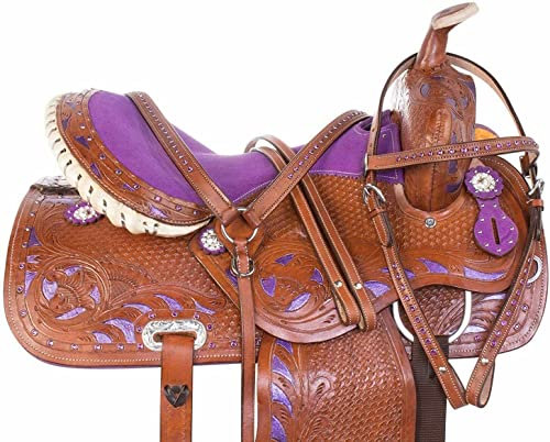 WILD RACE Premium Westernleder-Pferdesattel, Wildledersitz/Premium Western Leather Horse Saddle Suede Seat (13)