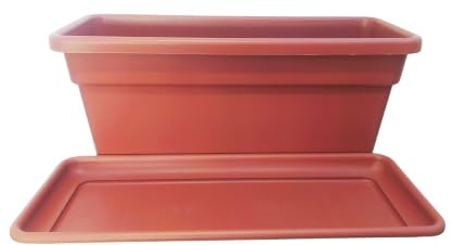 NG Niccolai Fioriera con Sottovaso in Plastica 100x42x43,5 cm Terracotta per Uso Esterno Made in Italy
