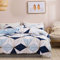 WUMIUER Geometrische Bettwäsche 240x220 Set 3 Teilig - Weiß Blau Dreieck Muster Wendebettwäsche, 1 Bettbezug 240x220cm und 2 Kissenbezüge 80x80cm mit Reißverschluss aus Leicht Weich Mikrofaser