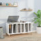 Prissent Meuble à Disques Blanc en Bois Multicouche - 100 x 38 x 48 cm - Pour Salon, TV, CD et Vinyles - Étagère Porte-Disques