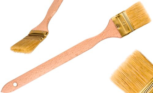 ToolSpace Heizkörperpinsel Winkelpinsel 1 Stück Eckpinsel Langer Stiel 34cm Holzgriff Heizungspinsel Naturborsten Pinsel Lang Stiel Gebogen Heizkörperpinselset 50mm für Schwer Zugängliche Stellen DIY