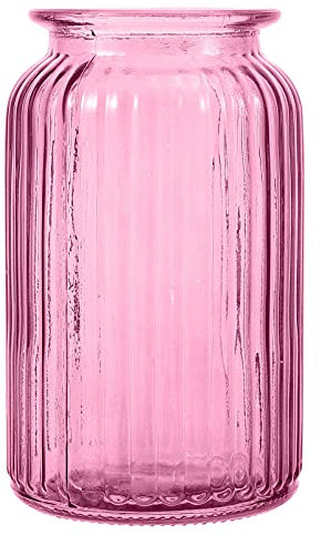 1 Pc Stained Glass Crystal Rose Desktop Decor Pink Glass Jar Vase for Dried Flowers