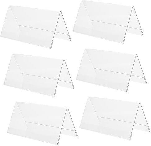 PRETYZOOM 6pcs Acrylic Desk Name Plate Signs Sturdy Meeting Identity Display Stands for Office Table Holder Display