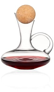 Fioance Wine Decanter with Spiral Aerator - MAX 67oz Capacity Large Wine Decanter, Red Wine Carafe in Elegant Hand-Blown Lead-Free Crystal Glass Design for Red and White Wines