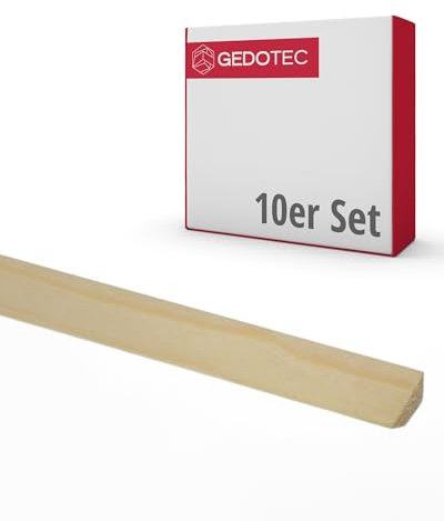 Gedotec baguette triangulaire - planches de bois à construire en bois résineux 100 cm | 10 pièces 22 x 22 mm | BASIC | baguette décorative polyvalente et bois pour bricoler différents objets | bague