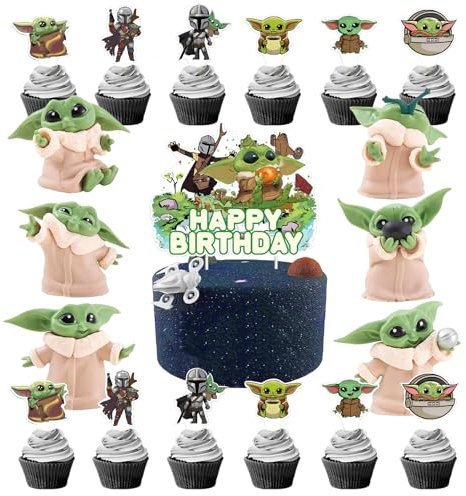 31 Stück Kindergeburtstag Kuchendeko, 6 Cartoon Minifiguren mit 25 Cake Topper, Geburtstag Tortenfigur, Kuchendekoration für Jungen Geburtstag Tortendekoration