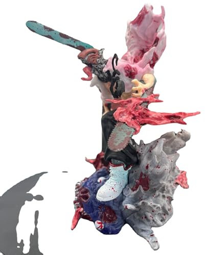 REOZIGN Chainsaw Man Figures, Furious Chainsaw Man Anime Figures 16cm/6.3inch PVC Handmade Cartoon Manga Character Model Statue Collectible Craft Gift