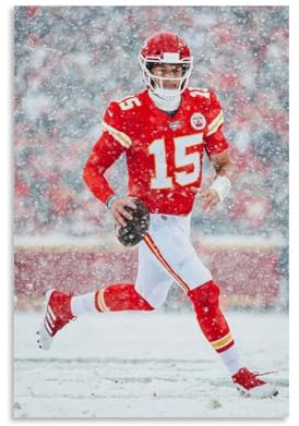 ARKR Poster mit American Football-Superstar Patrick Mahomes, Wandkunst, dekoratives Gemälde, Schlafzimmer, 40 x 60 cm, ungerahmter Stil