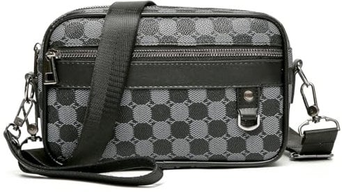 Vpoofree Umhängetasche Herren Klein PU leder Wasserdichte Schultertasche Herrentasche Zum Umhängen Handytasche Crossbody Bag Seitentasche Kuriertasche Männer Tasche (Umhängetasche)