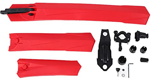 ANKROYU Bike Mud Guard, Resilient Plastic Bike Splash Guard, Quick Release Bike Tire Mudguard, Curved Wheel Replacement Mudguard for Cycling (Red)
