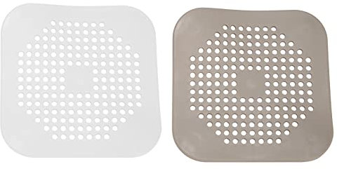 Pyatofy Quadratische Abfluss Abdeckung für Duschrinne Haar FäNger Flacher Silikon Stopfen für Bad und KüChe Filter Duschrinnen Schutz Flacher Sieb Stopfen mit Saug NäPfen