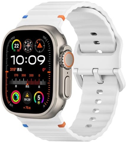 Sports Straps for Apple Watch Ultra/3/2 Strap 49mm 46mm 45mm 44mm 42mm 41mm 40mm 38mm iWatch Straps for Men Women,Waterproof Soft Silicone Band for Apple Watch Series 11 10 9 8 7 6 5 4 3 SE 3/2nd