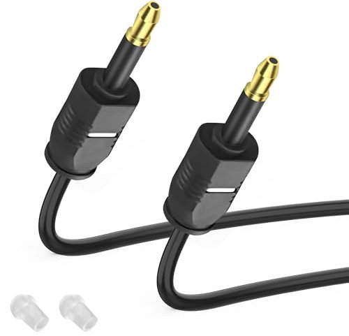 MEIRIYFA Mini Toslink Digital Optical Audio Cable 3,5 mm Mini Toslink a Mini Toslink Digital Optical S/PDIF Fiber Audio Cavo per HDTV, Home Cinema, Soundbar, Amplificatore (5 m, Nero)