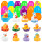 SULOLI 12 Stück Gefüllte Ostereier mit Gummiente,Mini gelben Enten im Ostereier,Osterkorb Füller mit Gummiente für Kinder Ostern Party