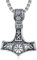 QHQPQ Thors Hammer Necklace for Men 925 Sterling Silver Viking Mjolnir Wolf Pendant Norse Pagan Jewellery Christmas Gifts for Women