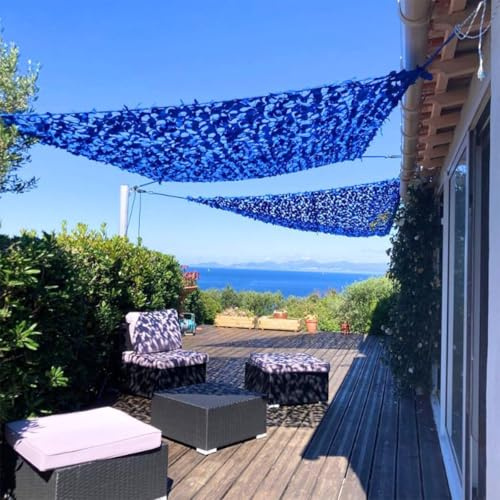 Filet de Camouflage Bleu - Filet d’Ombrage Extérieur Résistant - Haut de Gamme - Protection Solaire & Voile d'Ombrage Anti-UV - Différentes Tailles, Formes et Couleurs - Terrasse, Pergola, Jardin