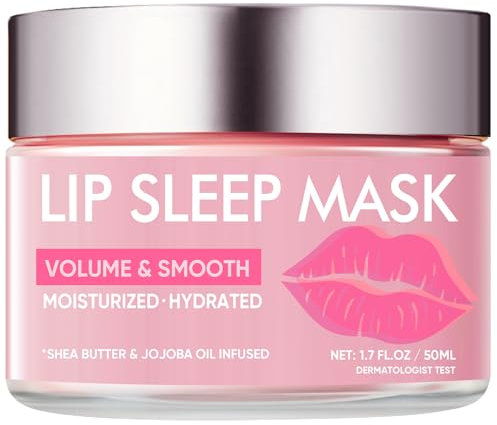 Lippenmaske, Lip Collagen, Night Lip Sleeping Mask, Lippenbalsam Mit Hyaluronsäure, Repair Lip Wrinkles, Exfoliate, Condition, Soothe & Moisturize, 50 g