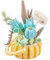 DBALL Mini Mattoncini Costruzioni Fiori Cesto con 4 Blocchi di Costruzione Blu Fiori Primavera Estate Decorazione Blocchi di Serraggio Piante per Regalo