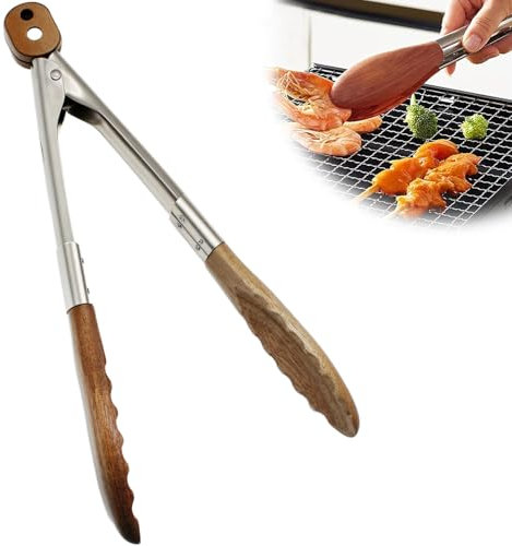 Pince en Bois Cuisine, Pinces en Kitchen avec Pointes en Bois de Qualité Supérieure, Pas de Rayures, Pour Cuisines, Grilled er Service