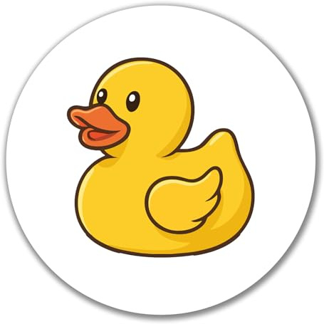 Huuraa Aufkleber Quietscheente Gummiente Badeente Geschenk | Dekoaufkleber 10cm rund Sticker Geschenkidee Dekoausticker