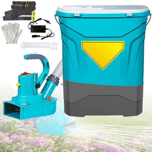 Spanditore a batteria, spanditore elettrico for sale grosso a zaino da 25 kg con batteria da 20 A, larghezza di spargimento regolabile, 3000 giri/min, irrorazione efficace di circa 5 metri, for semi