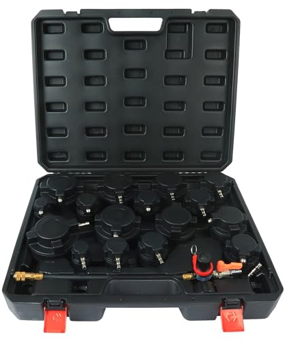 Turbolader Prüfgerät – Turbo-Abdrück-Satz mit Stufenadapter – Professionelles Turbolader Werkzeug zum Auffinden von Undichtigkeiten im Ladeluftsystem – Turbo Leakage Test Set