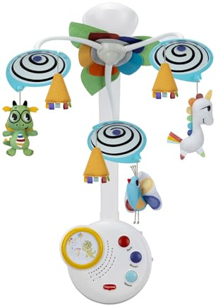 Tiny Love Classic Mobile, 2-in-1 Musik Mobile Baby Elektrisch, 0+ Monate, in ein Mobile Babybett für Unterwegs Verwandelbar, Visuelle Stimulation, Wächst mit Baby mit, 20 Minuten Musik, Born To Party