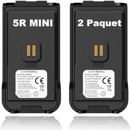 BAOFENG 2Pack Original UV-5R Mini Battery Type-C Jack for UV-5R Mini Walkie Talkie Radio Accessories