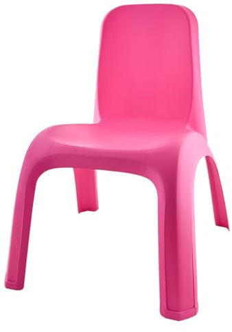 KMND Kinderstuhl Kunststoff - Kinder Stuhl ab 2 Jahre 3 4 5 Jahre - Ergonomischer Kindersitz mit Rückenlehne, stabil & sicher, leicht, rutschfest für Kinderzimmer Indoor Outdoor - 1er Set - Rosa