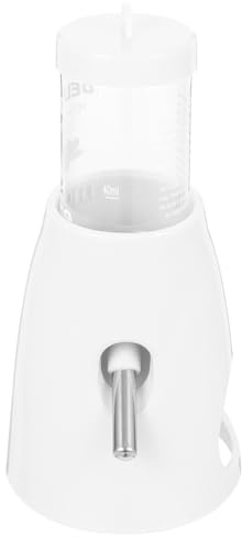 Beverino per Criceto da 80ml, in Polipropilene Bianco | Bottiglia Trasparente, Livello Acqua Visibile, Erogazione Comoda, Tenuta Anti Perdita, per Piccoli Animali