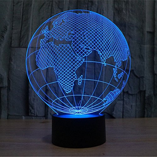 HPBN8 Ltd 3D Erde Illusions Lampen Tolle 7 Farbwechsel Acryl berühren Tabelle Schreibtisch-Nachtlicht mit USB-Kabel für Kinder Schlafzimmer Geburtstagsgeschenke Geschenk
