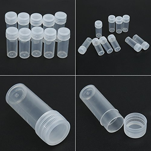Demiawaking 50Pcs 5g Volumen Kunststoff Probe Flasche 5ml kleine Flasche Phiole Behälter