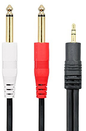 Mono-Kabel, 6,3 mm, Mono, 6,35 auf 3,5 mm, Audio-Splitter-Kabel, Digital-Interface-Kabel, Instrumentkabel für Mixer, Audio Recorder, E-Gitarren-Verstärker, (7.5m)