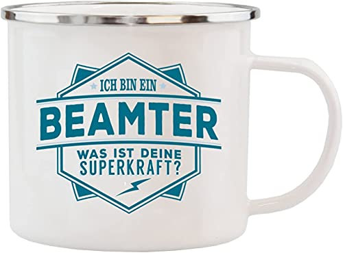 History & Heraldry Echter Kerl - Emaille Becher Beamter - individuelle und personalisierte Tasse mit Name und Spruch