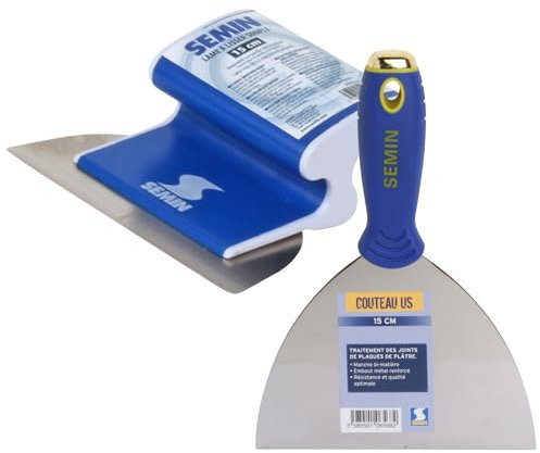 Semin - Lame CE 78 pour Enduire et Lisser - 15 cm et Semin - Couteau US à Enduire - 15 cm