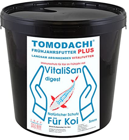 Frühjahrsfutter für Koi Gesundheits- Koifutter Sinkfutter für Koi mit Vitalisan Digest Monoglyceriden Immunschutzfutter für Koi im Frühjahr 5mm 3kg Eimer