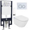 WC-Komplettpaket 18: Bernstein Dusch-WC Pro + 1102 und Soft-Close Sitz mit Vorwandelement G3008 und Betätigungsplatte vorne, Betätigungsplatte:Modell 4111 weiß matt