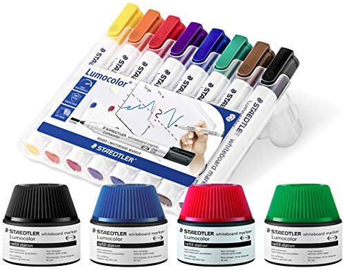 Staedtler 351 WP8 Lumocolor Whiteboardmarker (Whiteboardmarker + Nachfüller)