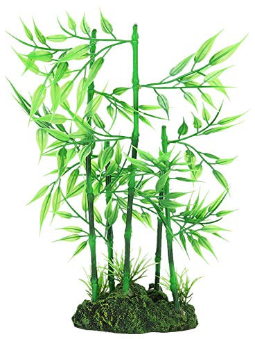 GOTOTOP Aquarium Wasserpflanzen Landschaft Künstliche Simulation Bluestone Bambus Kunststoff Harz Aquarium Dekoration Heimtierbedarf (9,84 x 4,72 x 3,15 Zoll)(Bluestone Bambus)