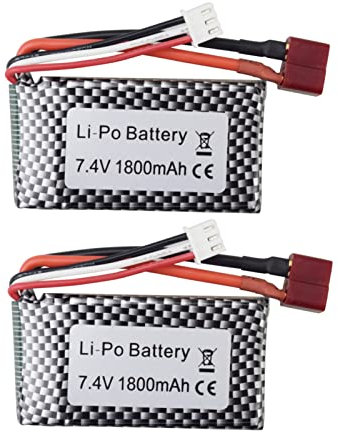 ZYGY 2PCS 7.4V 1800mah T-head high-rate lithium battery for WLTOYS A959-B A969-B A979-B K929-B 144001 RC car spare